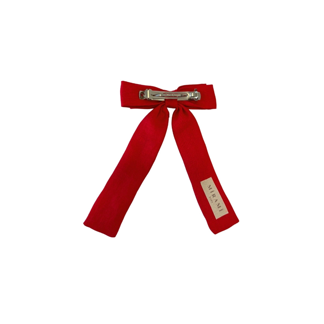 Yılbaşı Nakışlı Kırmızı Fiyonk Toka