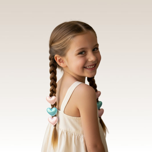 Turkuaz Kalp Lastik Toka Seti