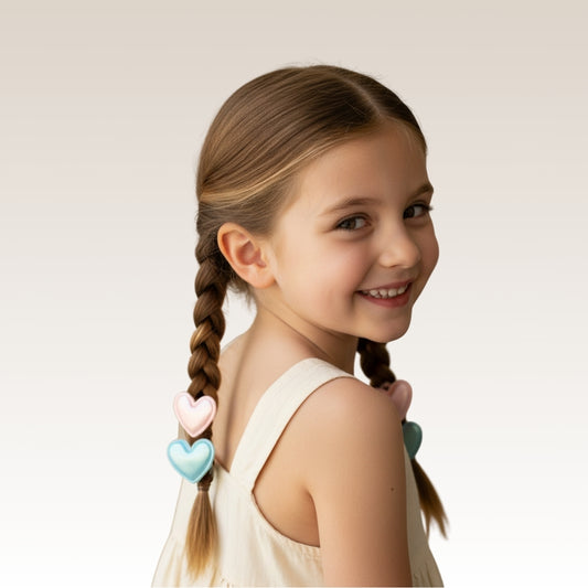 Turkuaz Kalp Lastik Toka Seti