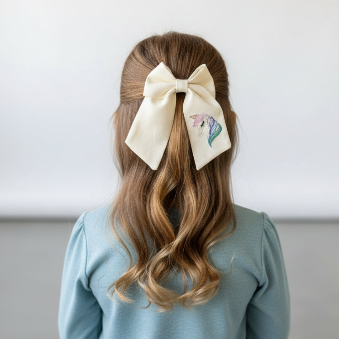 Unicorn Nakışlı Bej Fiyonk Toka