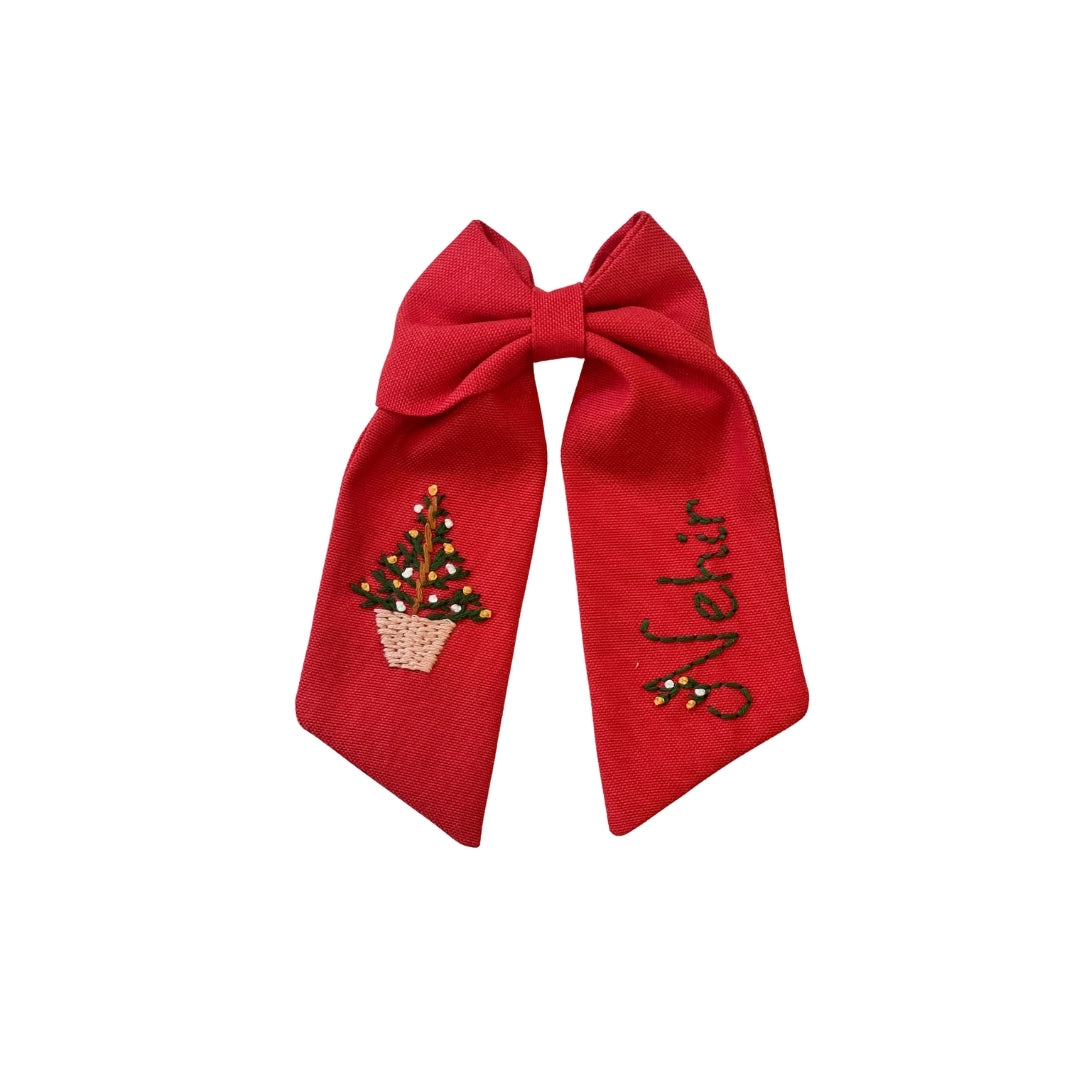 İsim Nakışlı Kırmızı Fiyonk Toka