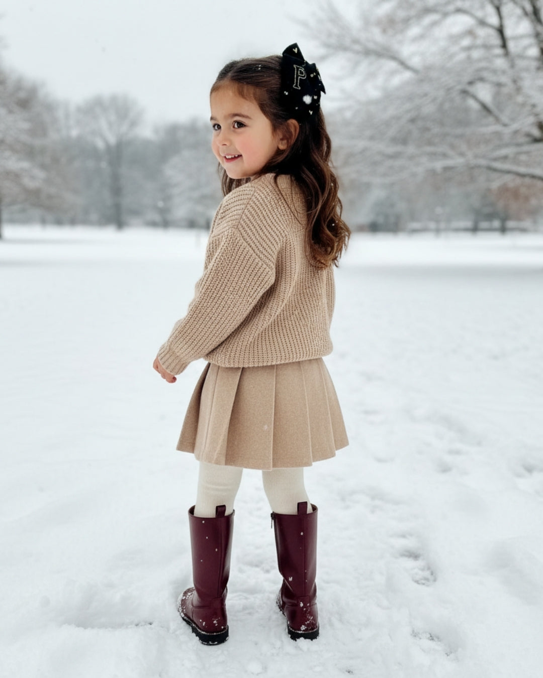 Harf Nakışlı Siyah Fiyonk Toka