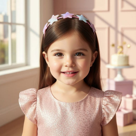 Renkli Simli Yıldız Taç